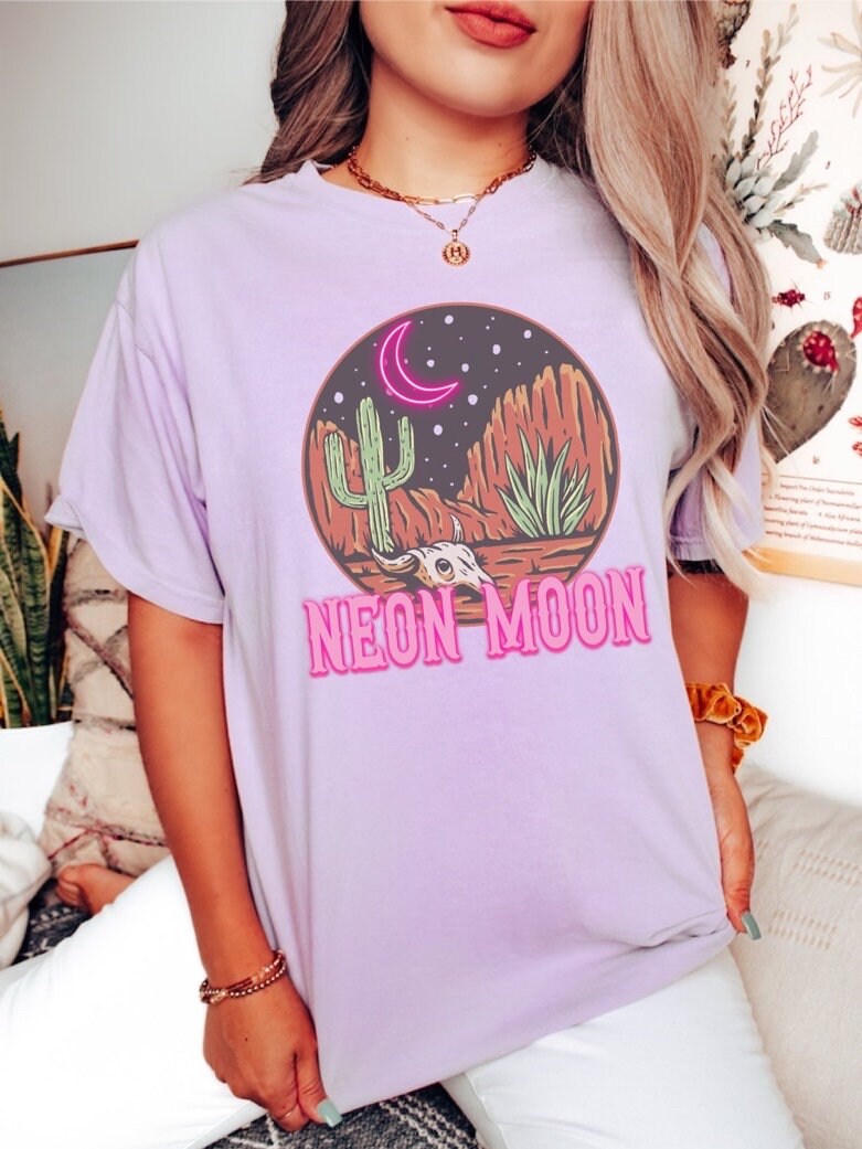 Comfort Colors Neon Moon Shirt, Aesthetic Clothes, Western Graphic Tee, Western Clothing, Howdy Shirt, Yeehaw Tshirt, Country Girl, Cowboys