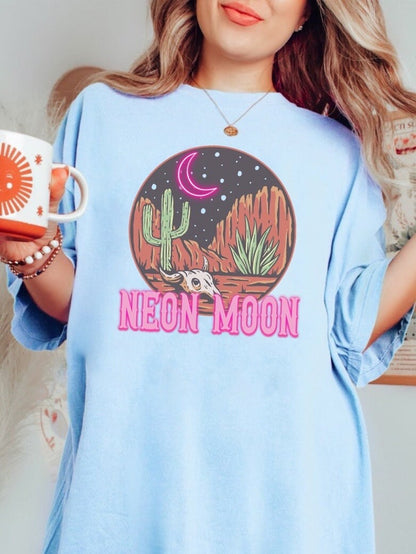 Comfort Colors Neon Moon Shirt, Aesthetic Clothes, Western Graphic Tee, Western Clothing, Howdy Shirt, Yeehaw Tshirt, Country Girl, Cowboys