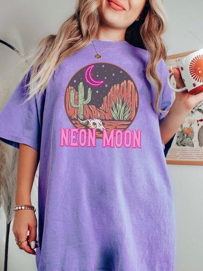 Comfort Colors Neon Moon Shirt, Aesthetic Clothes, Western Graphic Tee, Western Clothing, Howdy Shirt, Yeehaw Tshirt, Country Girl, Cowboys