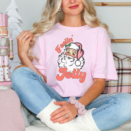 Retro Jolly Santa Shirt, Cute Christmas Tee, Holiday Clothes, Santa Claus Xmas Tshirt, Comfort Colors Vintage Santa, Matching Family Shirt