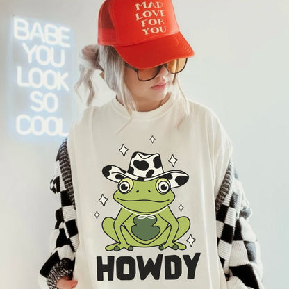 Howdy Frog Shirt, Cowboy Frog Shirt, Cowboy Graphic Tee, Western Graphic Tee, Howdy Shirt, Country Tee, Cute Cowgirl Shirts, Frog Tshirt