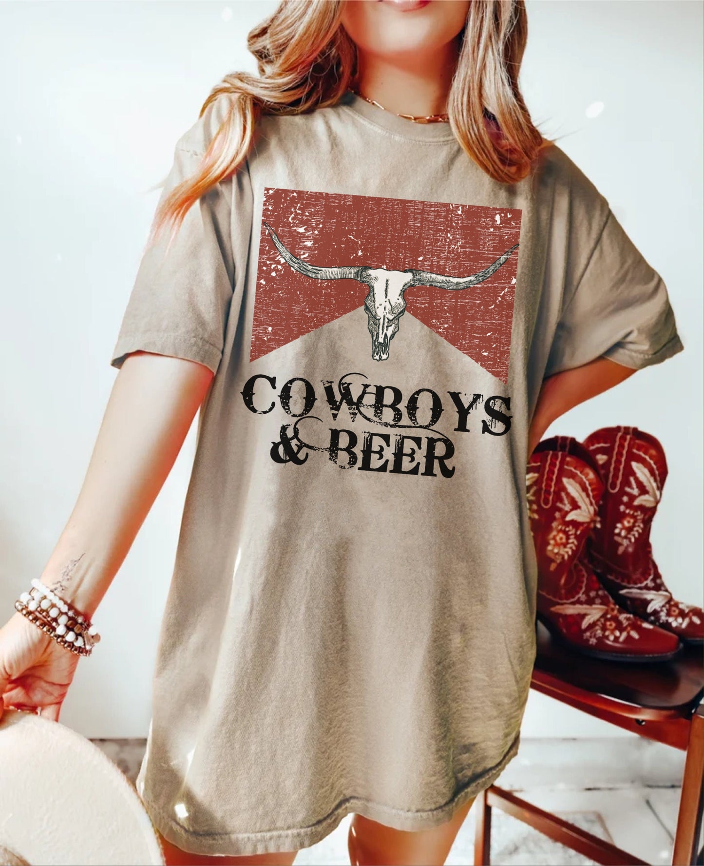 Cowboys And Beer Shirt, Cowboy Graphic Tee, Cowgirl Tee, Country Tshirt, Cute Western Shirt, Boho Western Shirt, Rodeo Shirt, Country Girl