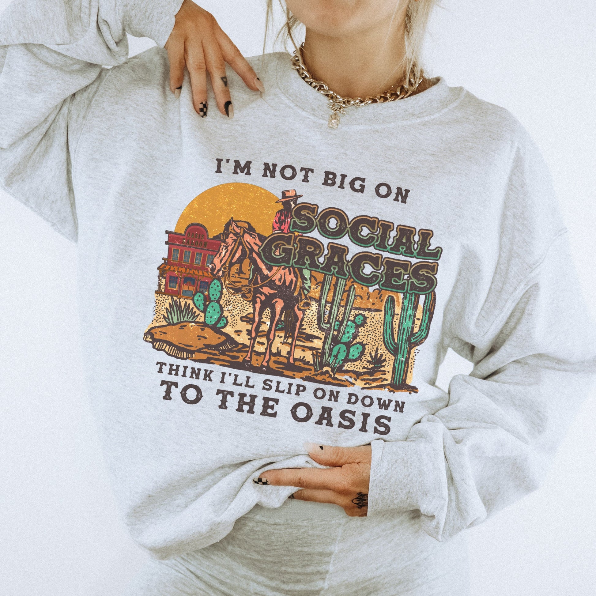 Social Graces Sweatshirt, Western Sweatshirt, Cowgirl Hoodie, Cowboy Sweatshirt, Country Crewneck, Country Music Tour Shirt, Concert Outfit