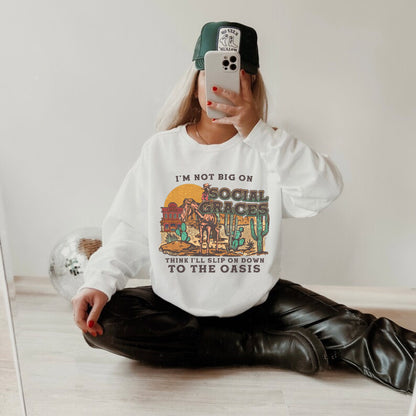 Social Graces Sweatshirt, Western Sweatshirt, Cowgirl Hoodie, Cowboy Sweatshirt, Country Crewneck, Country Music Tour Shirt, Concert Outfit