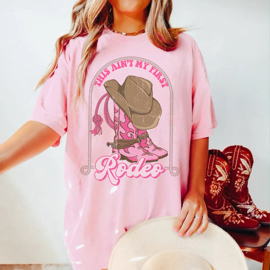 This Aint My First Rodeo Shirt, Cowgirl Rodeo Shirt, Western Graphic Tee, Trendy Western Shirt, Cowgirl Tee, Country Concert Tee, Rodeo Tee