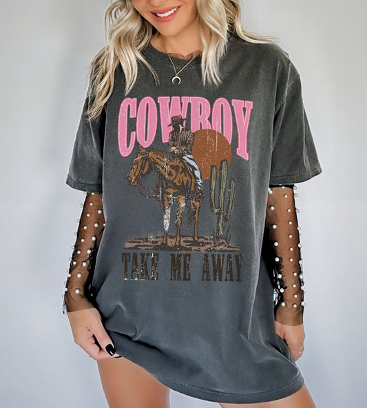 Cowboy Take Me Away, Country Music Shirt, 90s Country Shirt, Western Graphic Tees, Cowgirl Tee, Country Concert Shirt, Cute Western Shirts