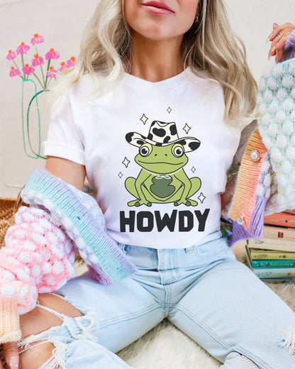 Howdy Frog Shirt, Cowboy Frog Shirt, Cowboy Graphic Tee, Western Graphic Tee, Howdy Shirt, Country Tee, Cute Cowgirl Shirts, Frog Tshirt