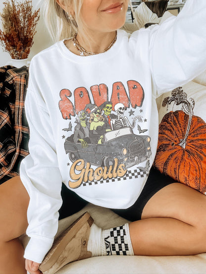 Squad Ghoul Shirt, Monster Sweatshirt, Retro Halloween Shirt, Spooky Sweatshirt, Witchy Sweater, Fall Crewneck, Halloween Hoodies, Fall Tees