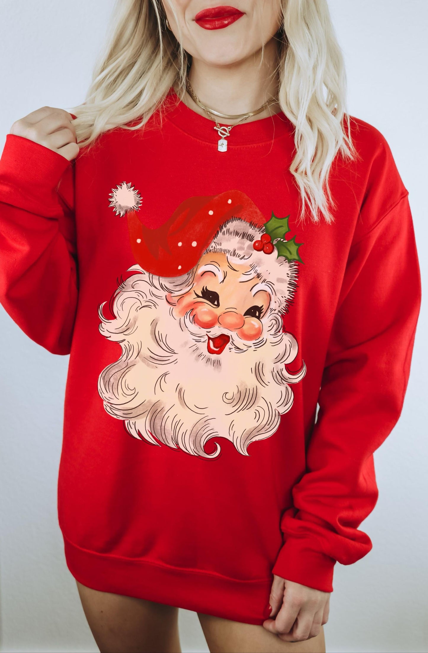 Retro Santa Sweatshirt, Vintage Christmas Sweatshirt, Holiday Crewneck, Festive Shirt, Ugly Christmas Sweater, Cute Holiday Shirt, Santa Tee