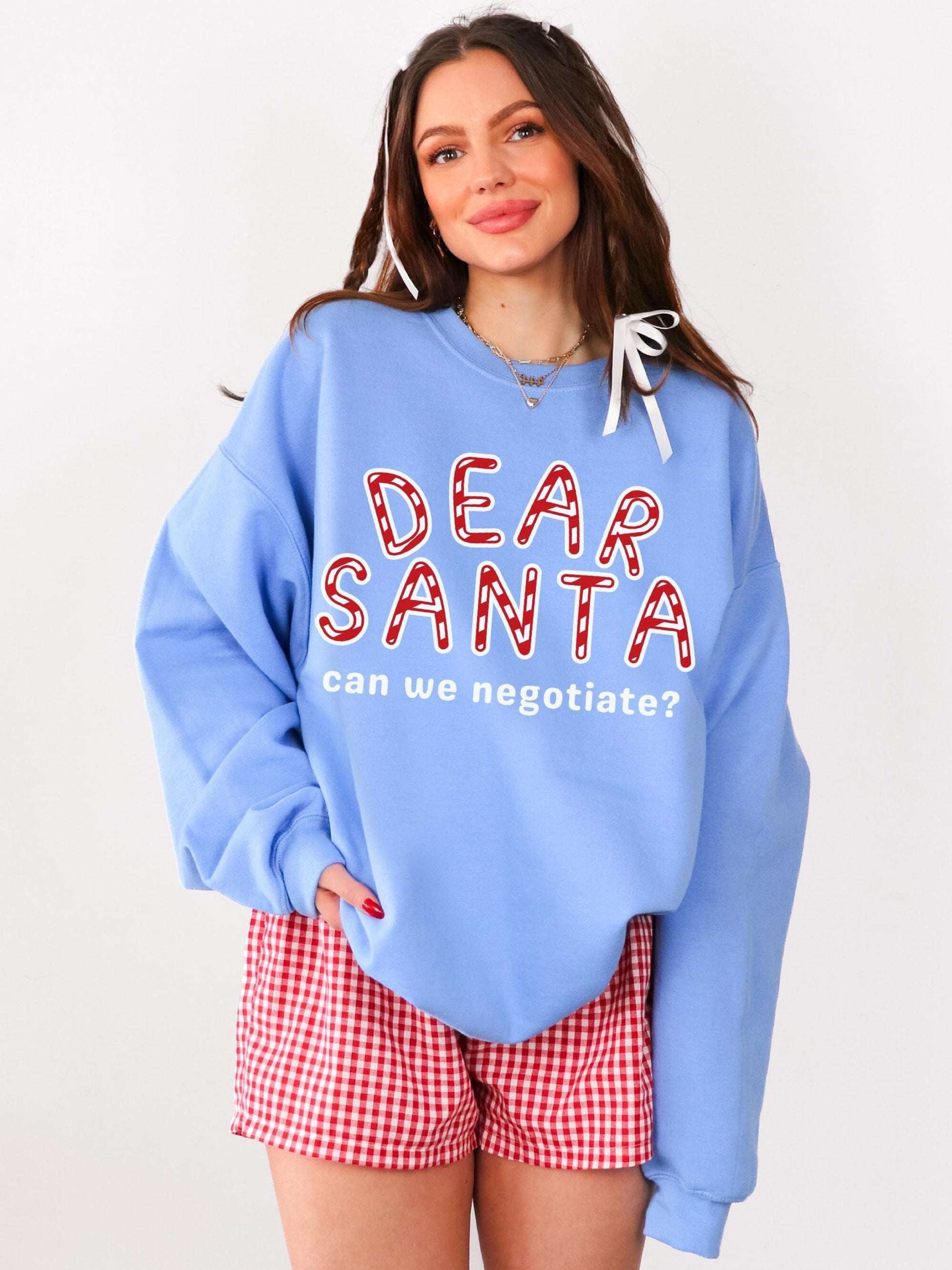 Dear Santa Shirt, Retro Santa Sweater, Funny Christmas Sweatshirt, Cute Christmas Sweatshirt, Christmas Pullover, Festive Shirt, Cute Santa