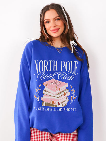 North Pole Book Club Sweatshirt, Bookish Christmas Shirt, Book Lover Christmas, Holiday Party Shirt, Bookworm Sweater, Book Crewneck