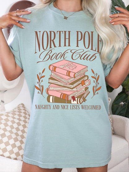 North Pole Book Club Shirt, Bookish Christmas Shirt, Book Lover Christmas, Holiday Party Shirt, Bookworm Sweater, Book Crewneck