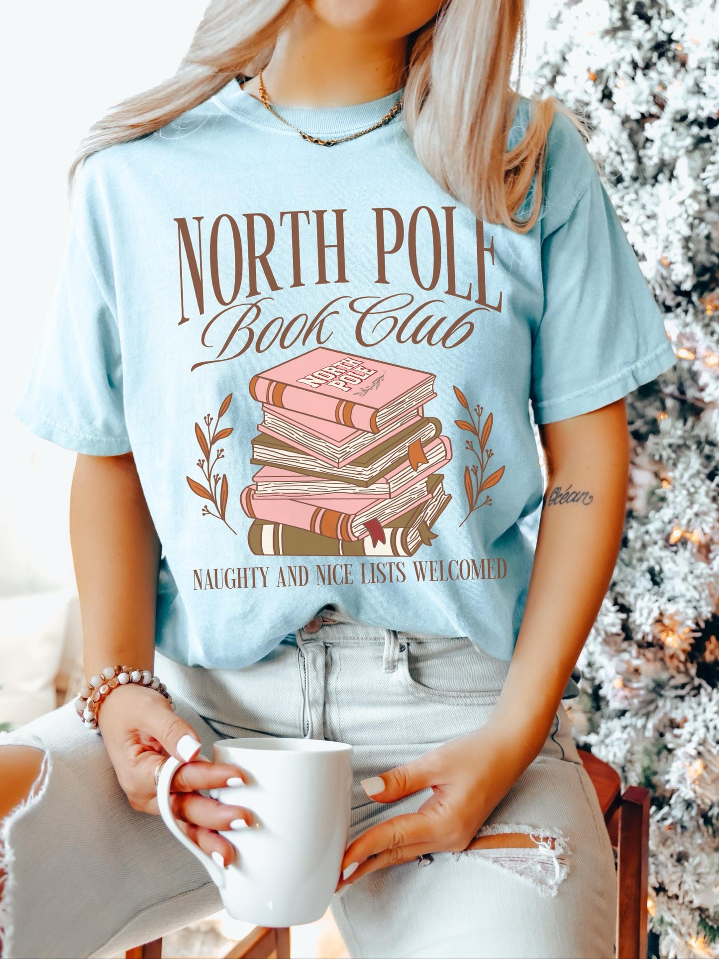 North Pole Book Club Shirt, Bookish Christmas Shirt, Book Lover Christmas, Holiday Party Shirt, Bookworm Sweater, Book Crewneck