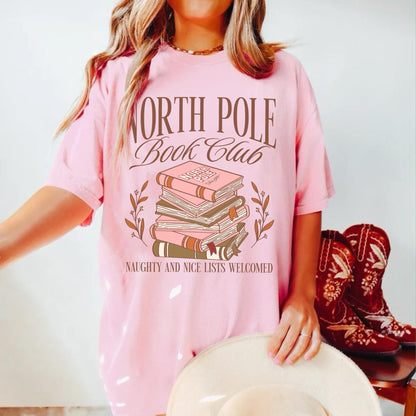 North Pole Book Club Shirt, Bookish Christmas Shirt, Book Lover Christmas, Holiday Party Shirt, Bookworm Sweater, Book Crewneck