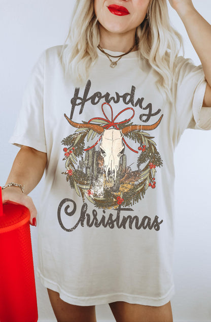 Howdy Christmas Shirt, Western Christmas Shirt, Cowboy Christmas Shirt, Country Christmas, Cowgirl Christmas Shirt, Trendy Xmas Tee, Cow Tee