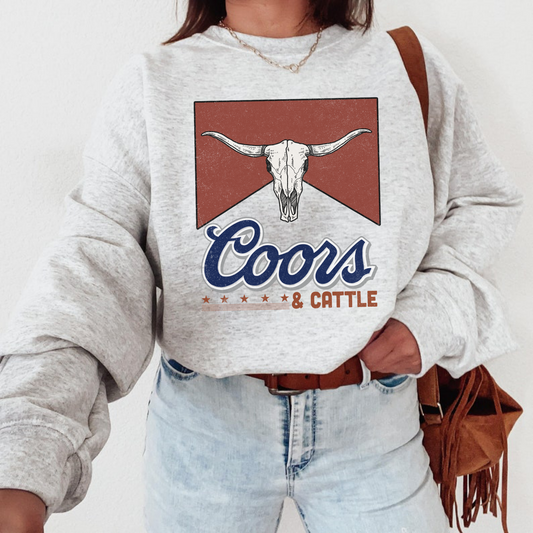 Cattle And Coors Western Sweatshirt